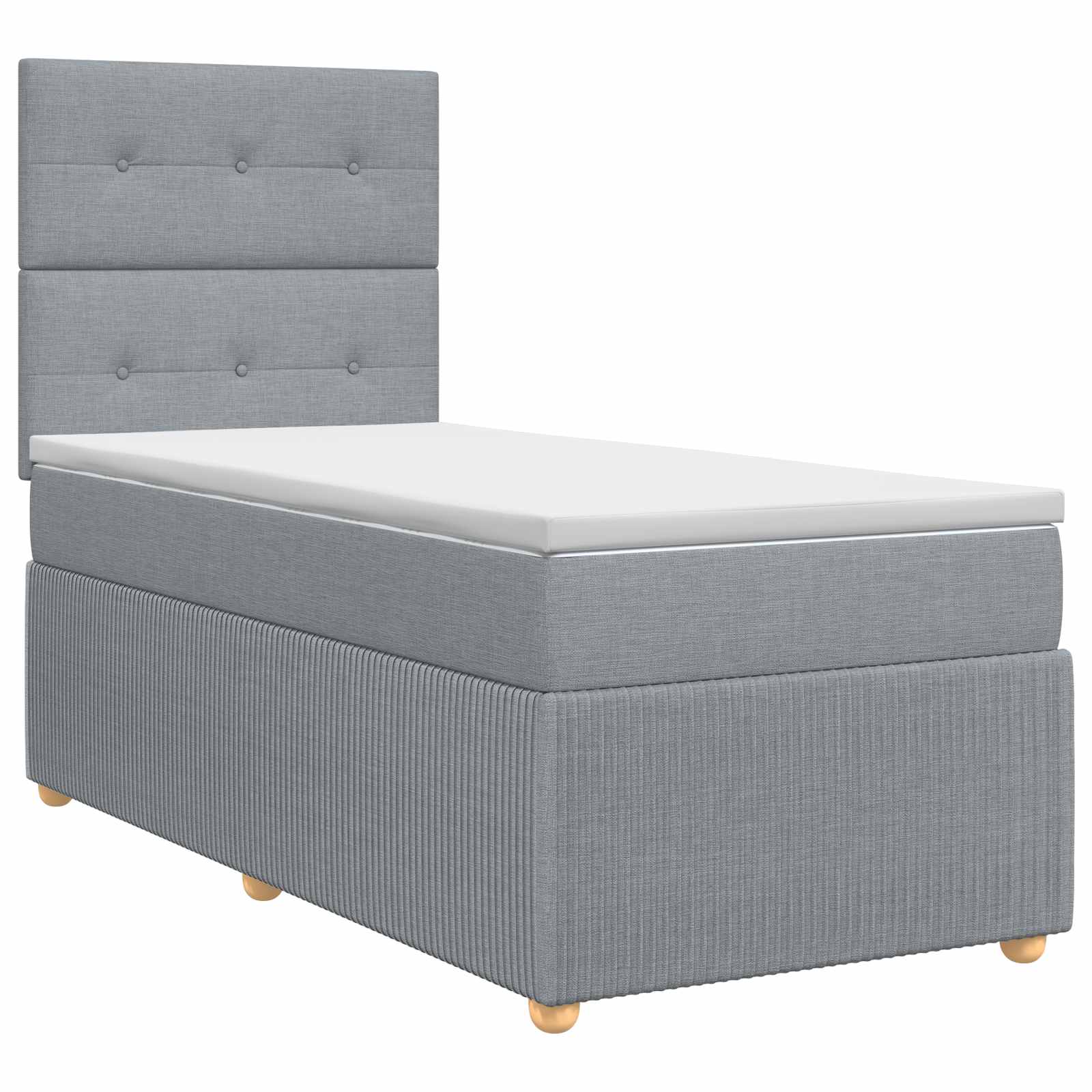 Κρεβάτι box spring με στρώμα Ανοιχτό γκρι 100 x 200 cm Ύφασμα - Pakobazaar