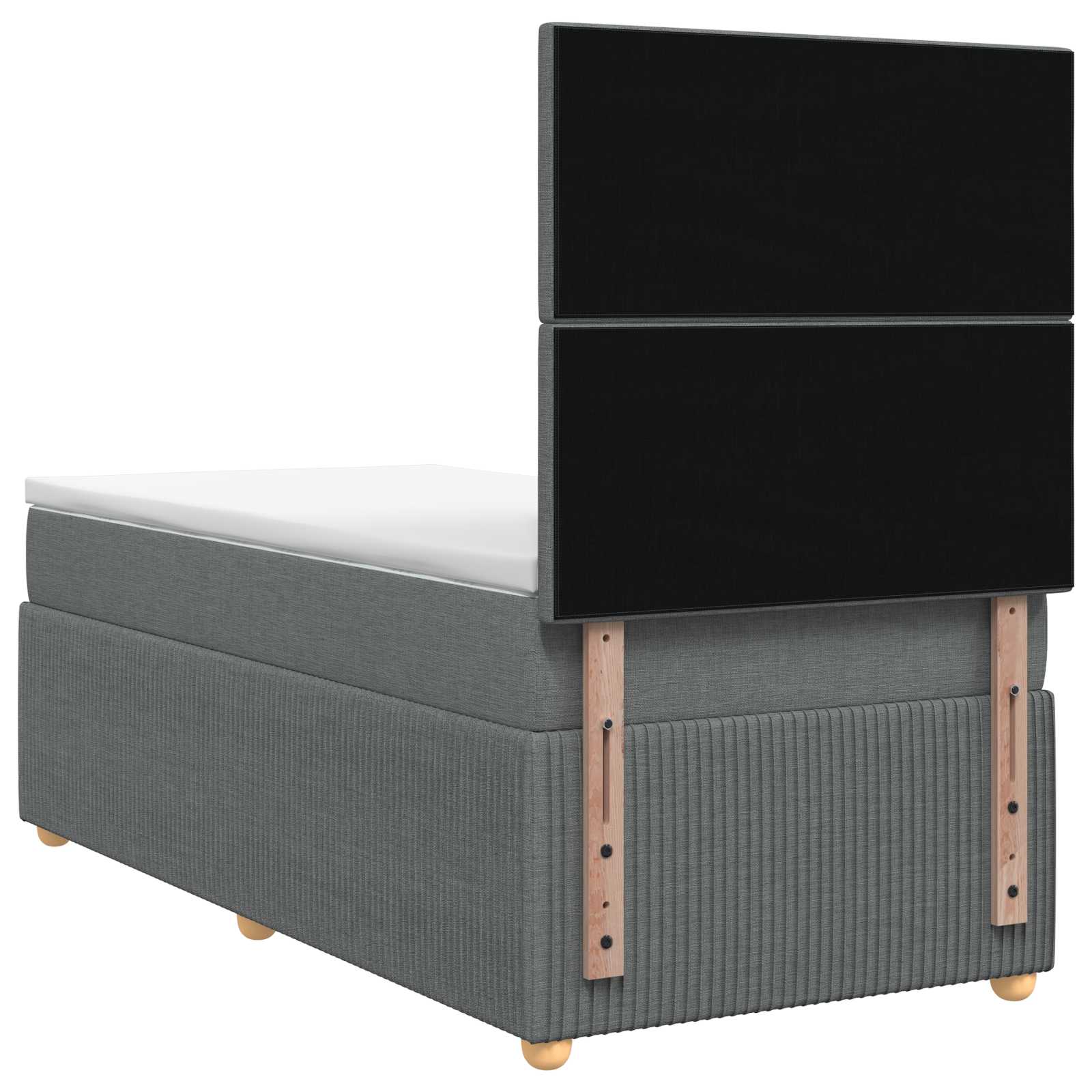 Κρεβάτι box spring με στρώμα Σκούρο Γκρι 100 x 200 cm Ύφασμα - Pakobazaar