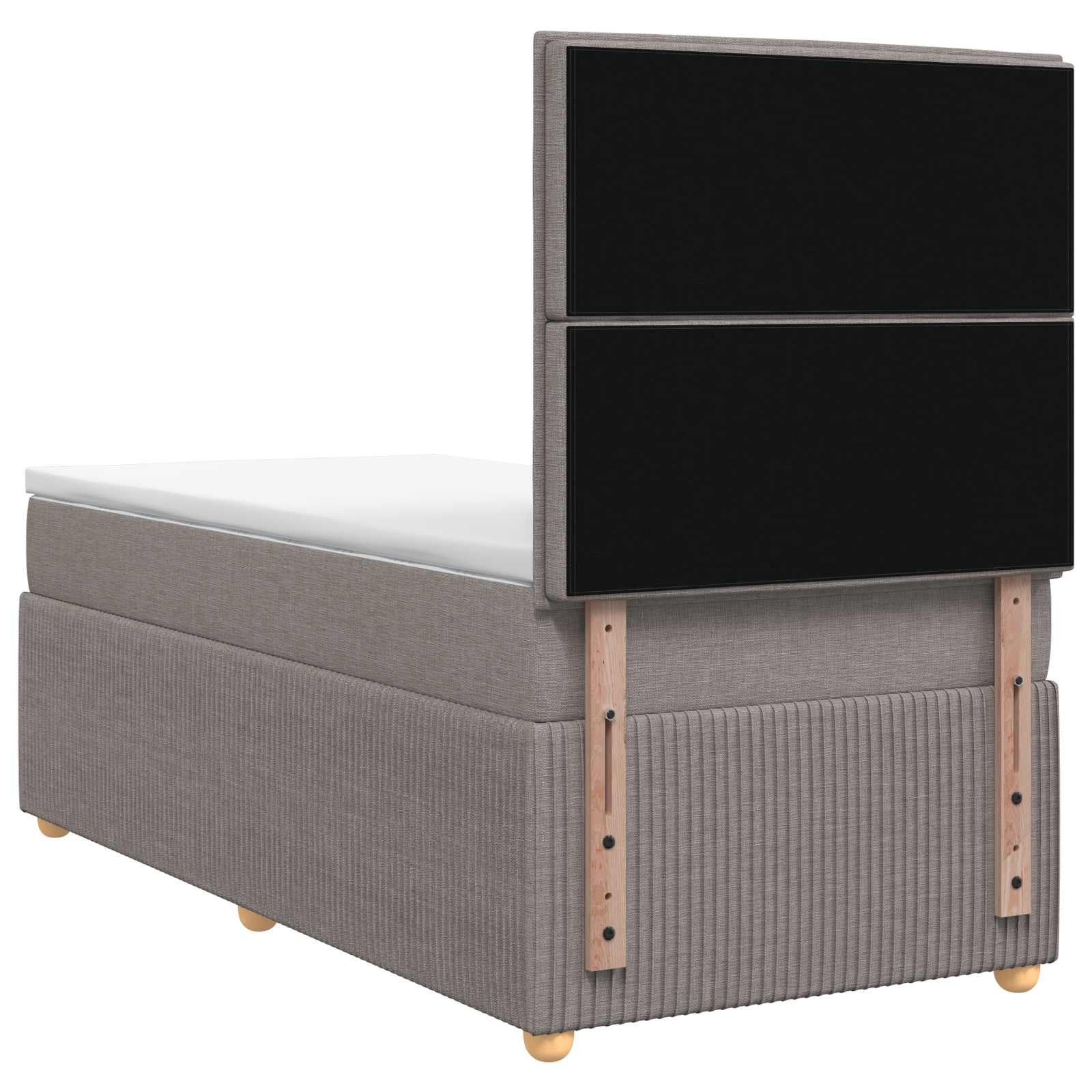 Κρεβάτι box spring με στρώμα Taupe 100 x 200 cm Ύφασμα - Pakobazaar