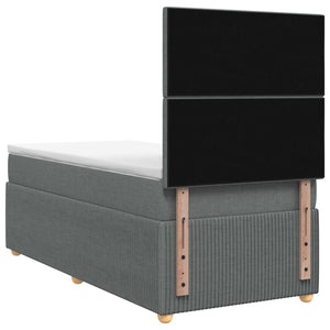 Κρεβάτι box spring με στρώμα Σκούρο Γκρι 100 x 200 cm Ύφασμα - Pakobazaar