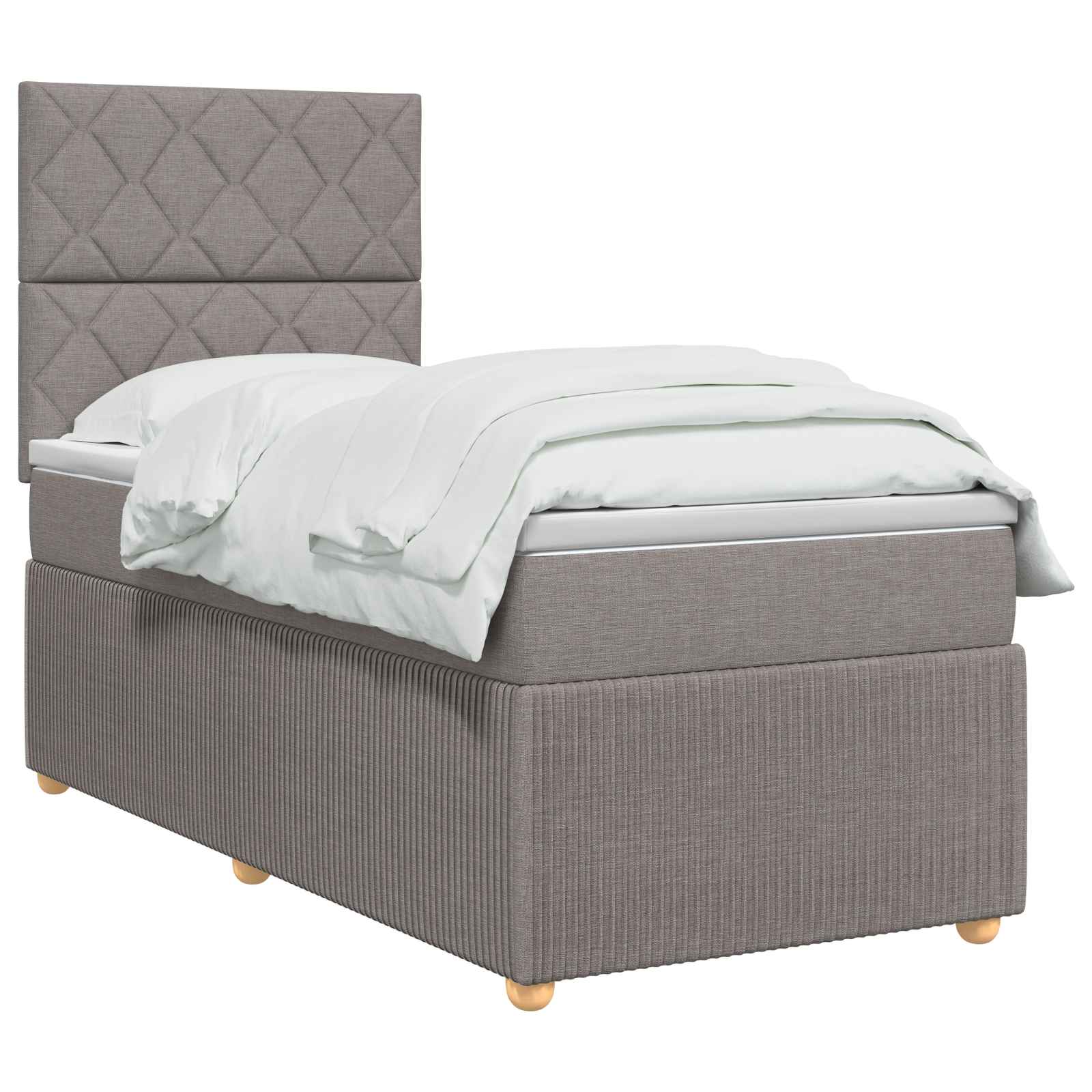 Κρεβάτι box spring με στρώμα Taupe 100 x 200 cm Ύφασμα - Pakobazaar