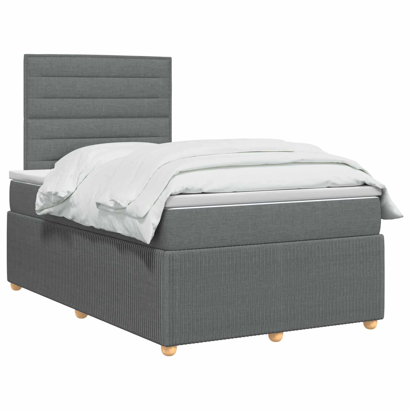 Κρεβάτι box spring με στρώμα Σκούρο Γκρι 120 x 190 cm Ύφασμα