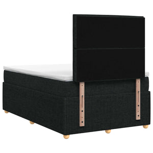 Κρεβάτι box spring με στρώμα Μαύρο 120 x 190 cm Ύφασμα