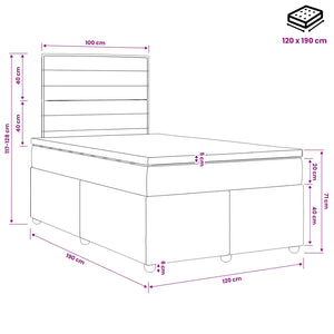 Κρεβάτι box spring με στρώμα Μαύρο 120 x 190 cm Ύφασμα