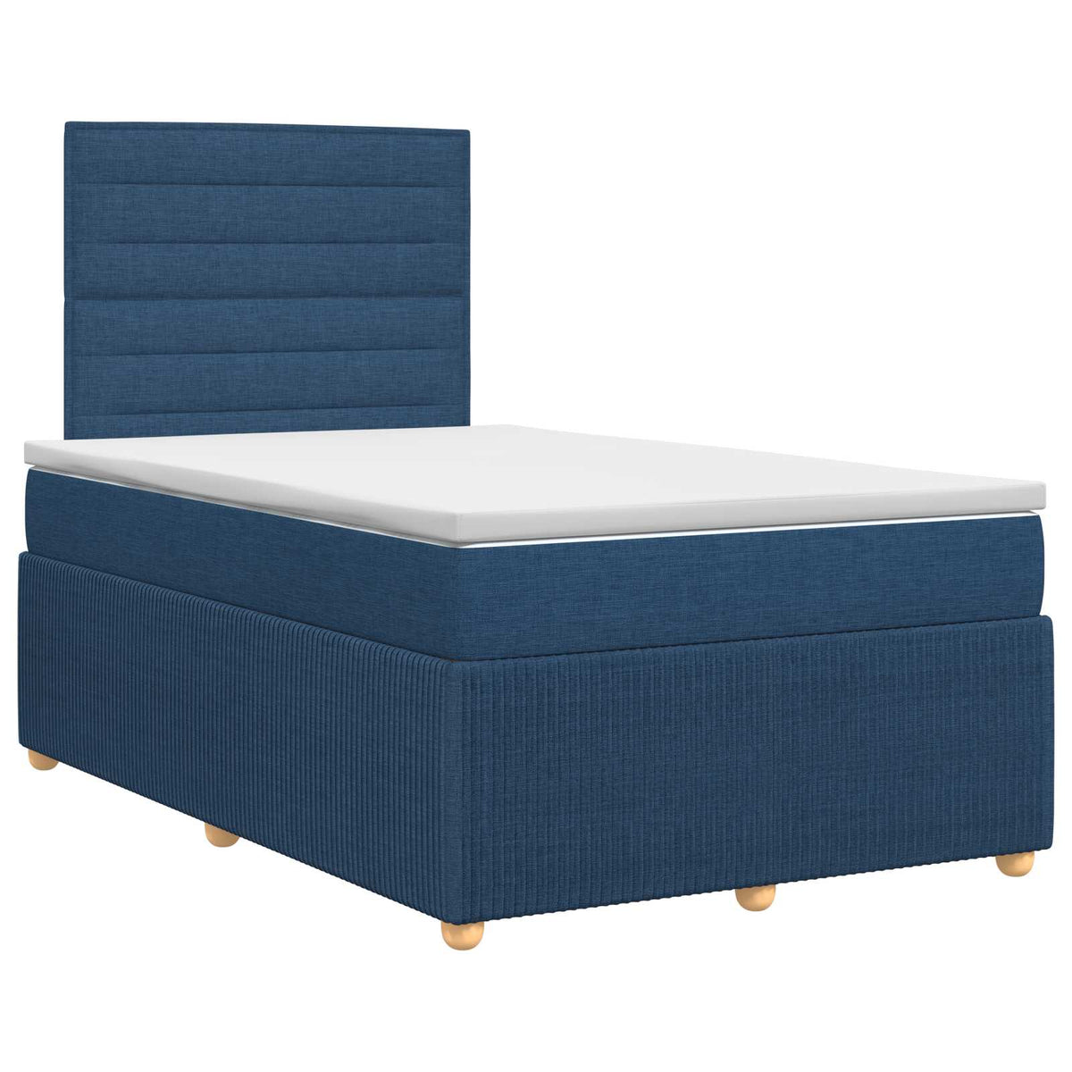 Κρεβάτι box spring με στρώμα Μπλε 120 x 190 cm Ύφασμα - Pakobazaar