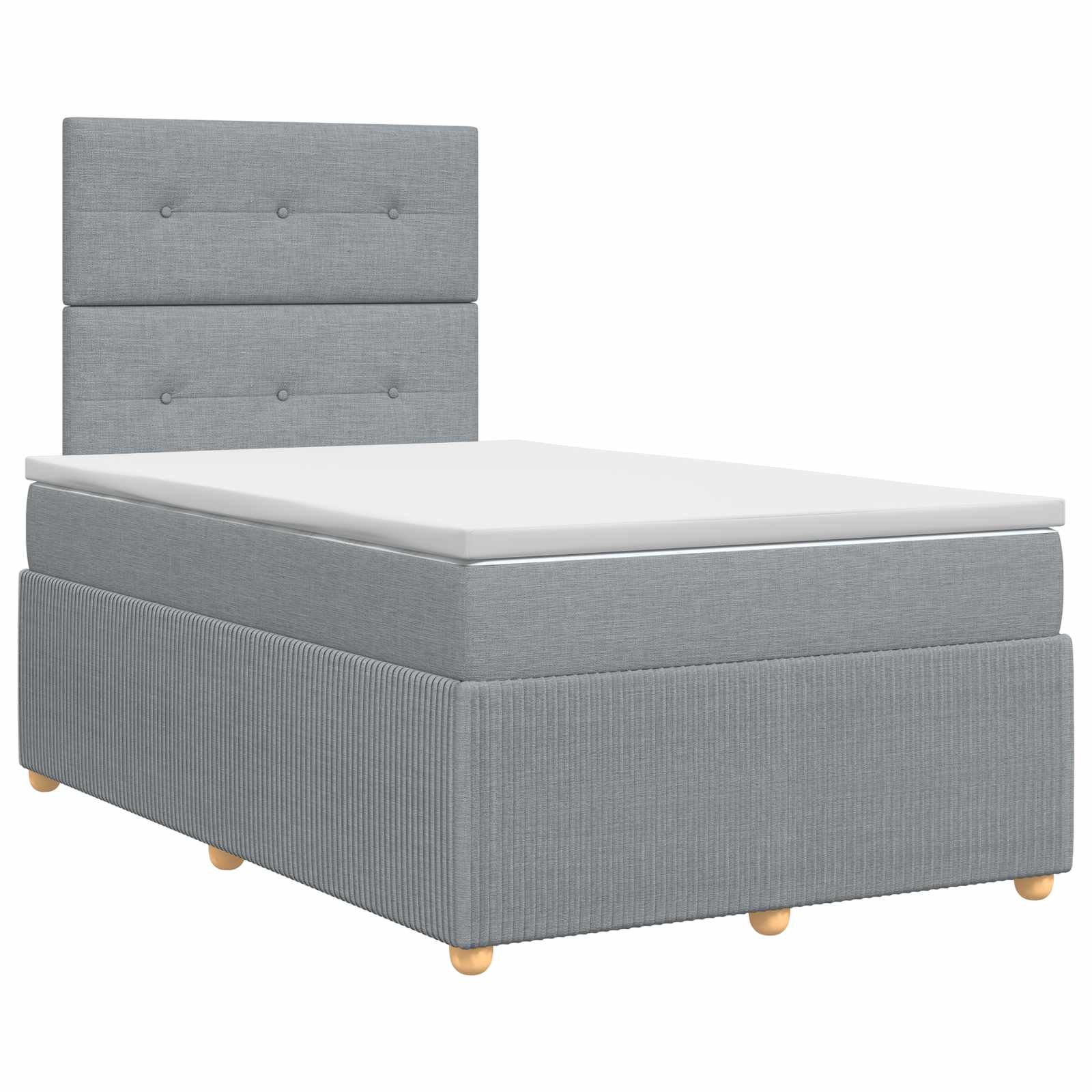 Κρεβάτι box spring με στρώμα Ανοιχτό γκρι 120 x 190 cm Ύφασμα - Pakobazaar