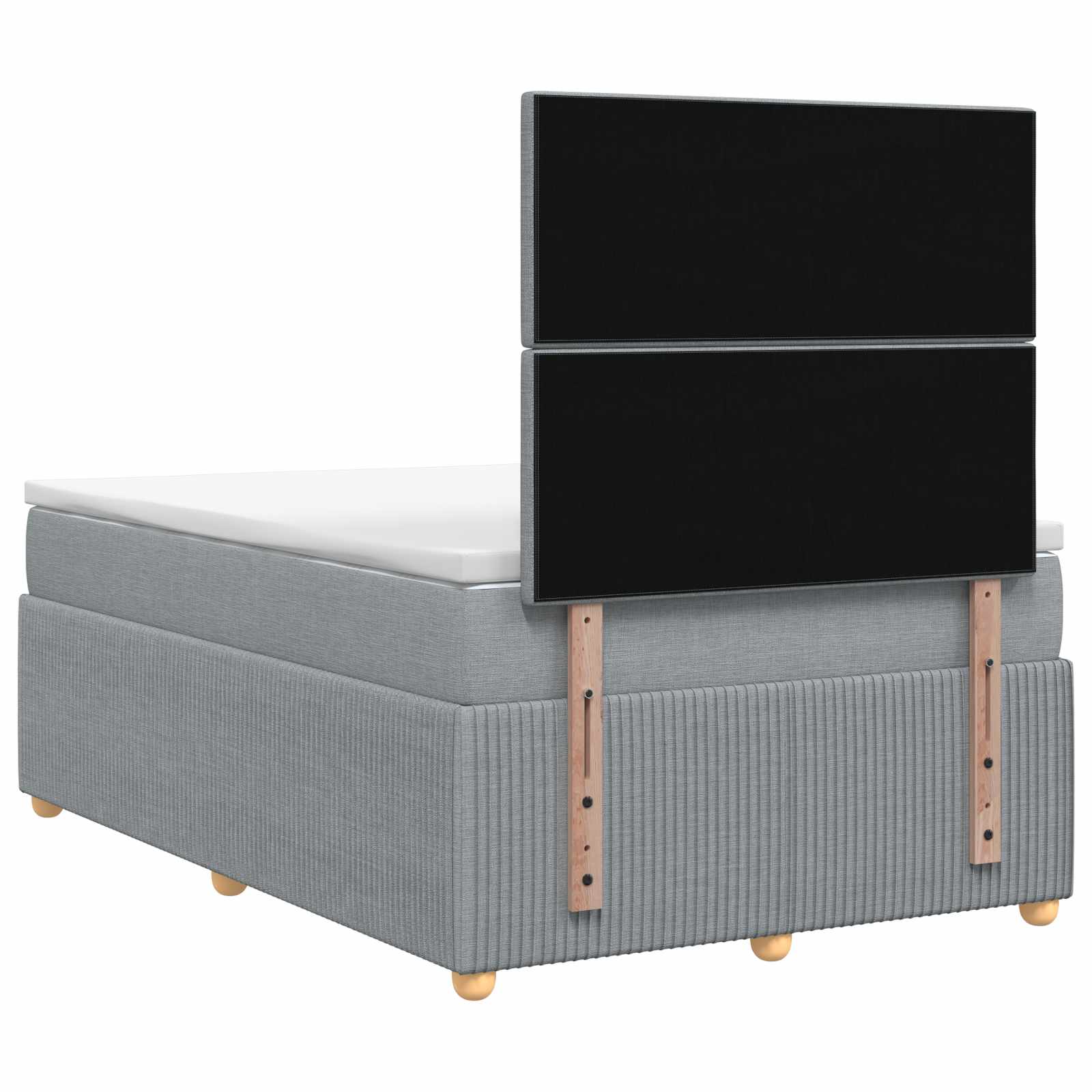 Κρεβάτι box spring με στρώμα Ανοιχτό γκρι 120 x 190 cm Ύφασμα - Pakobazaar