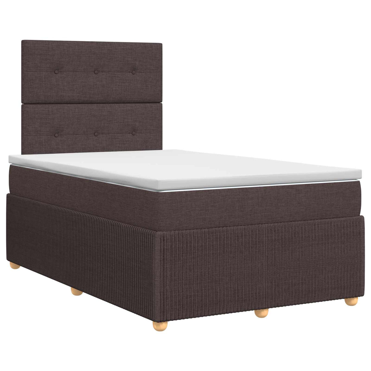 Κρεβάτι box spring με στρώμα Σκούρο Καφέ 120 x 190 cm Ύφασμα - Pakobazaar
