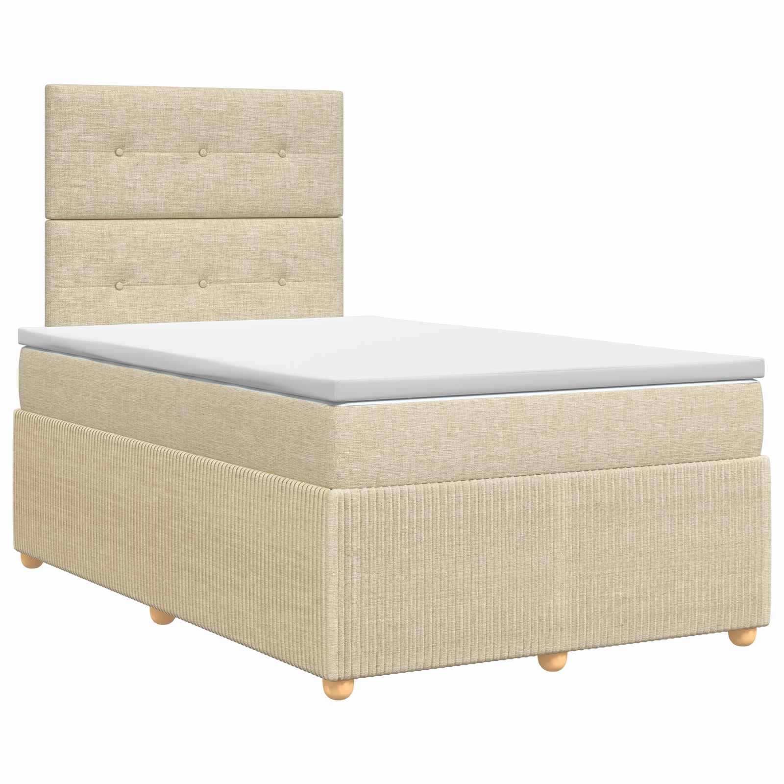 Κρεβάτι box spring με στρώμα Κρεμ 120 x 190 cm Ύφασμα