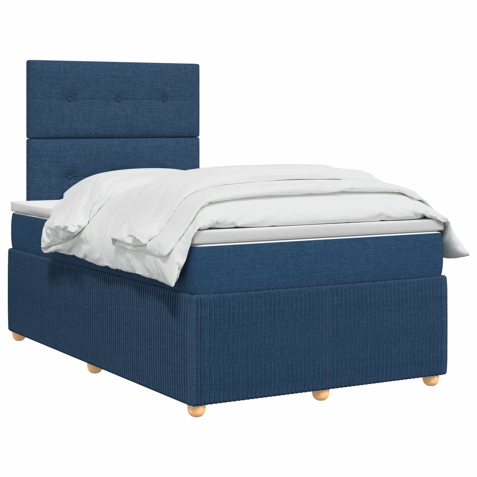 Κρεβάτι box spring με στρώμα Μπλε 120 x 190 cm Ύφασμα