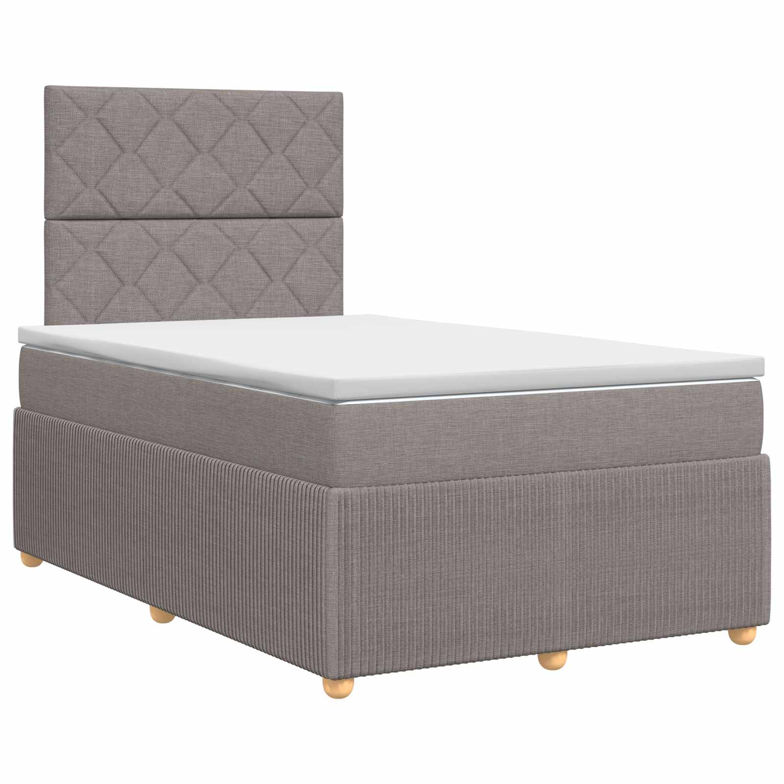 Κρεβάτι box spring με στρώμα Taupe 120 x 190 cm Ύφασμα - Pakobazaar