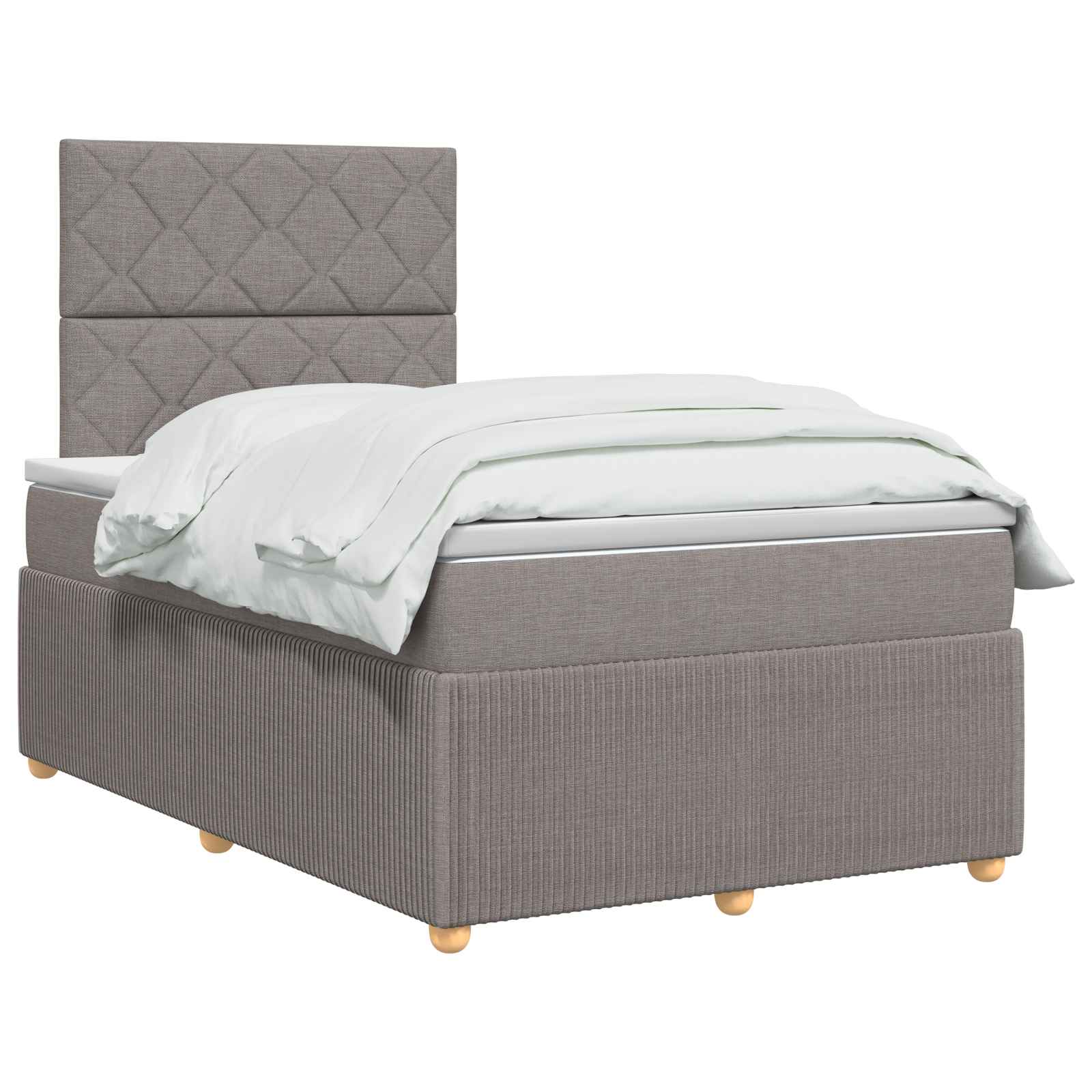 Κρεβάτι box spring με στρώμα Taupe 120 x 190 cm Ύφασμα - Pakobazaar