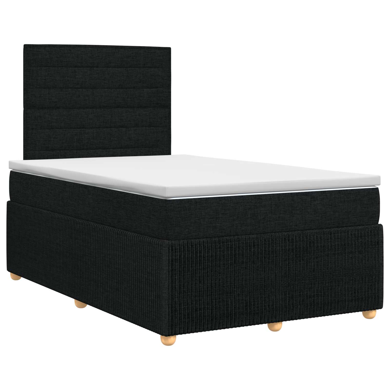 Κρεβάτι box spring με στρώμα Μαύρο 120 x 200 cm Ύφασμα