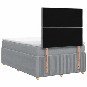 Κρεβάτι box spring με στρώμα Ανοιχτό γκρι 120 x 200 cm Ύφασμα - Pakobazaar