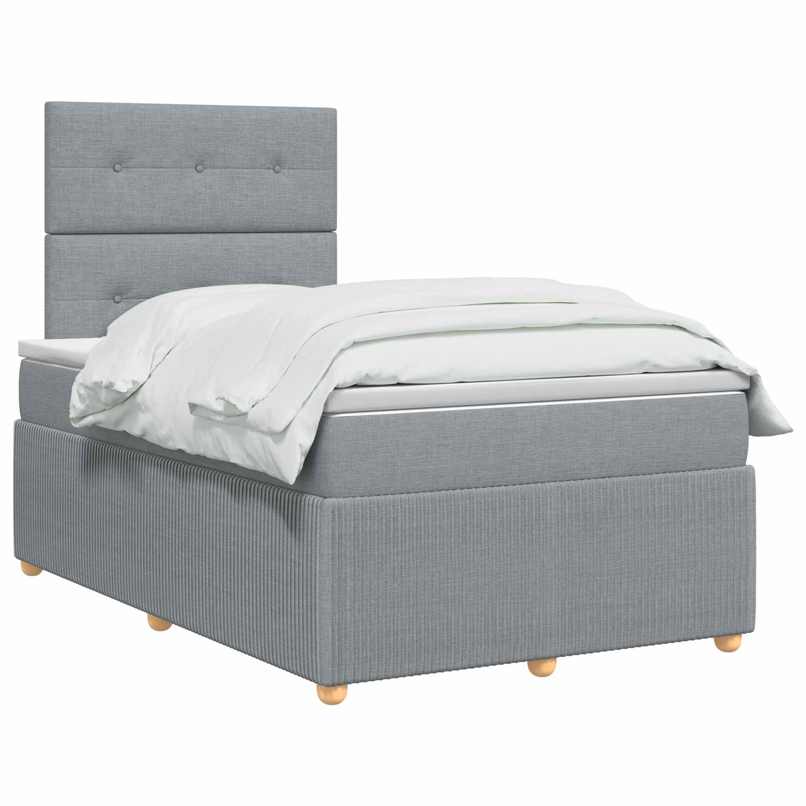 Κρεβάτι box spring με στρώμα Ανοιχτό γκρι 120 x 200 cm Ύφασμα - Pakobazaar