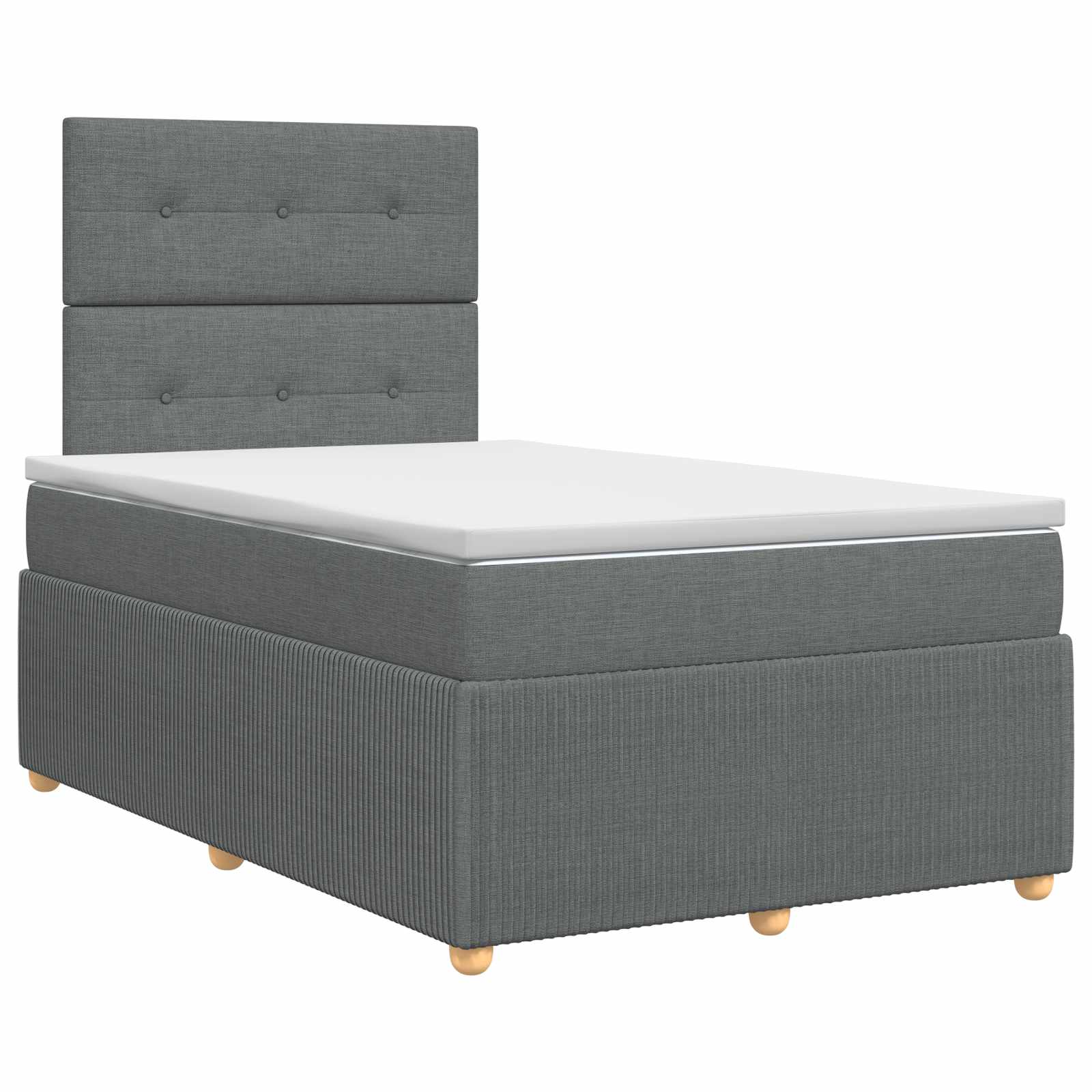 Κρεβάτι box spring με στρώμα Σκούρο Γκρι 120 x 200 cm Ύφασμα - Pakobazaar
