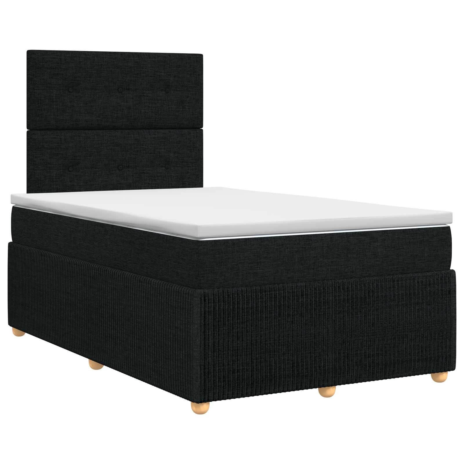 Κρεβάτι box spring με στρώμα Μαύρο 120 x 200 cm Ύφασμα - Pakobazaar