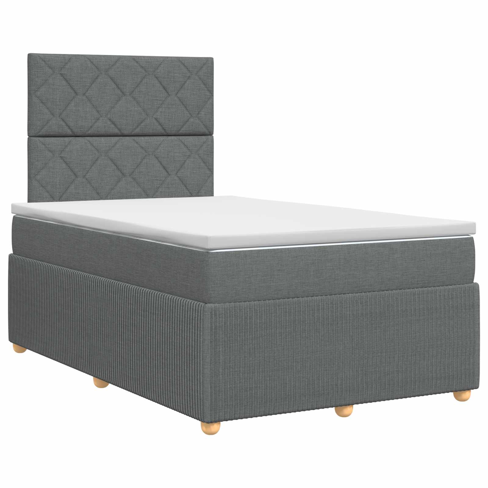 Κρεβάτι box spring με στρώμα Σκούρο Γκρι 120 x 200 cm Ύφασμα - Pakobazaar