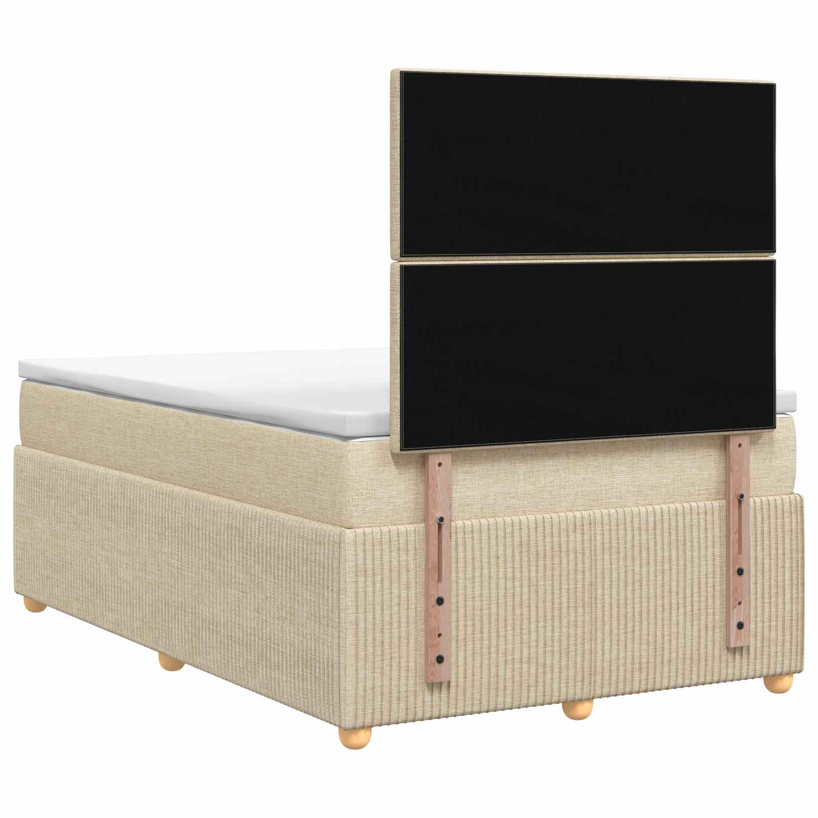 Κρεβάτι box spring με στρώμα Κρεμ 120 x 200 cm Ύφασμα - Pakobazaar
