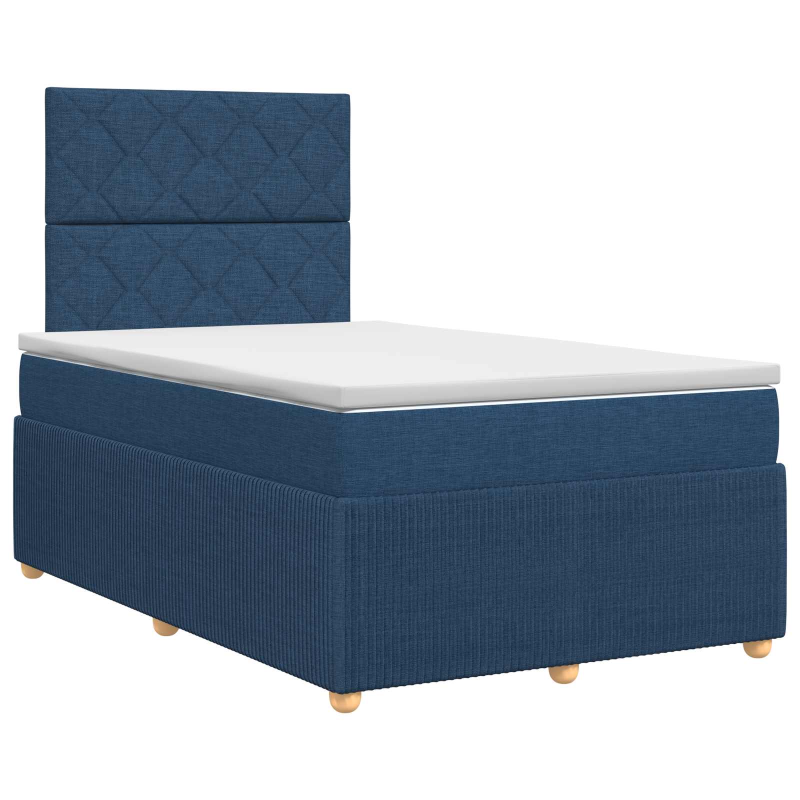 Κρεβάτι box spring με στρώμα Μπλε 120 x 200 cm Ύφασμα - Pakobazaar