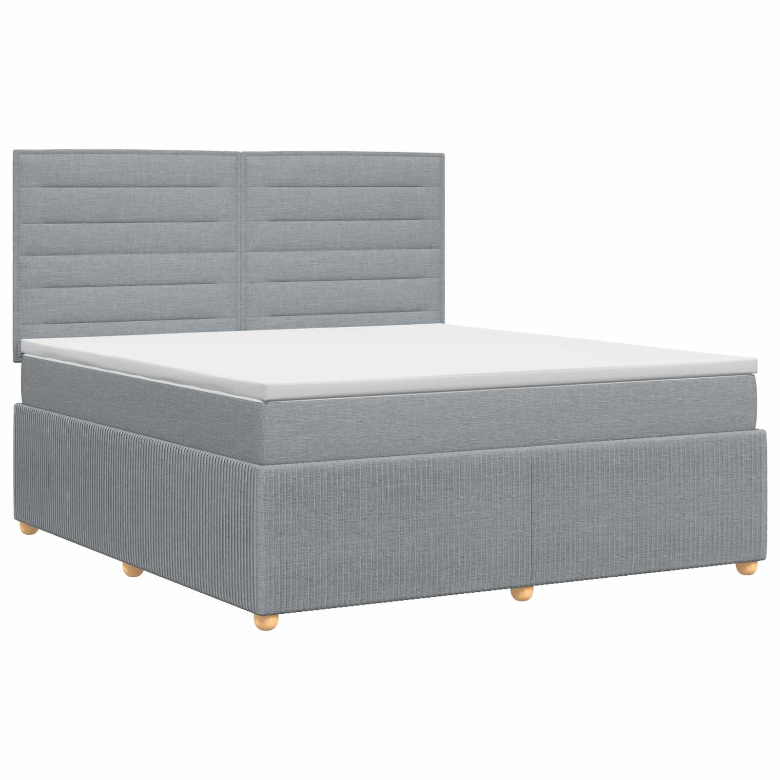 Κρεβάτι box spring με στρώμα Ανοιχτό γκρι 140 x 190 cm Ύφασμα