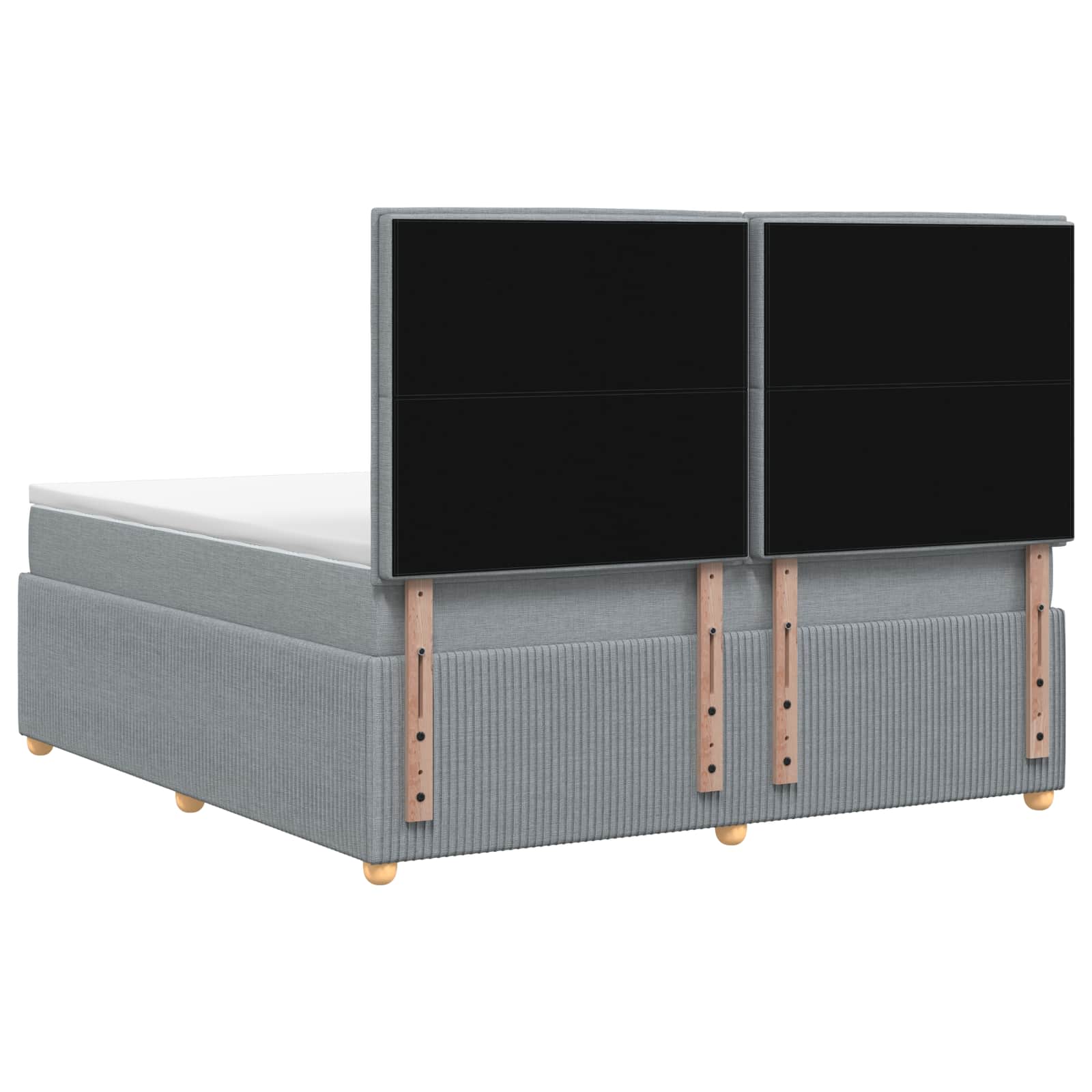 Κρεβάτι box spring με στρώμα Ανοιχτό γκρι 140 x 190 cm Ύφασμα