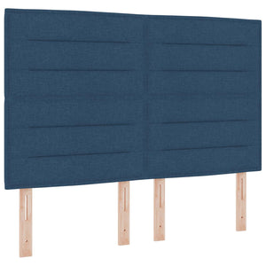 Κρεβάτι box spring με στρώμα Μπλε 140 x 190 cm Ύφασμα - Pakobazaar
