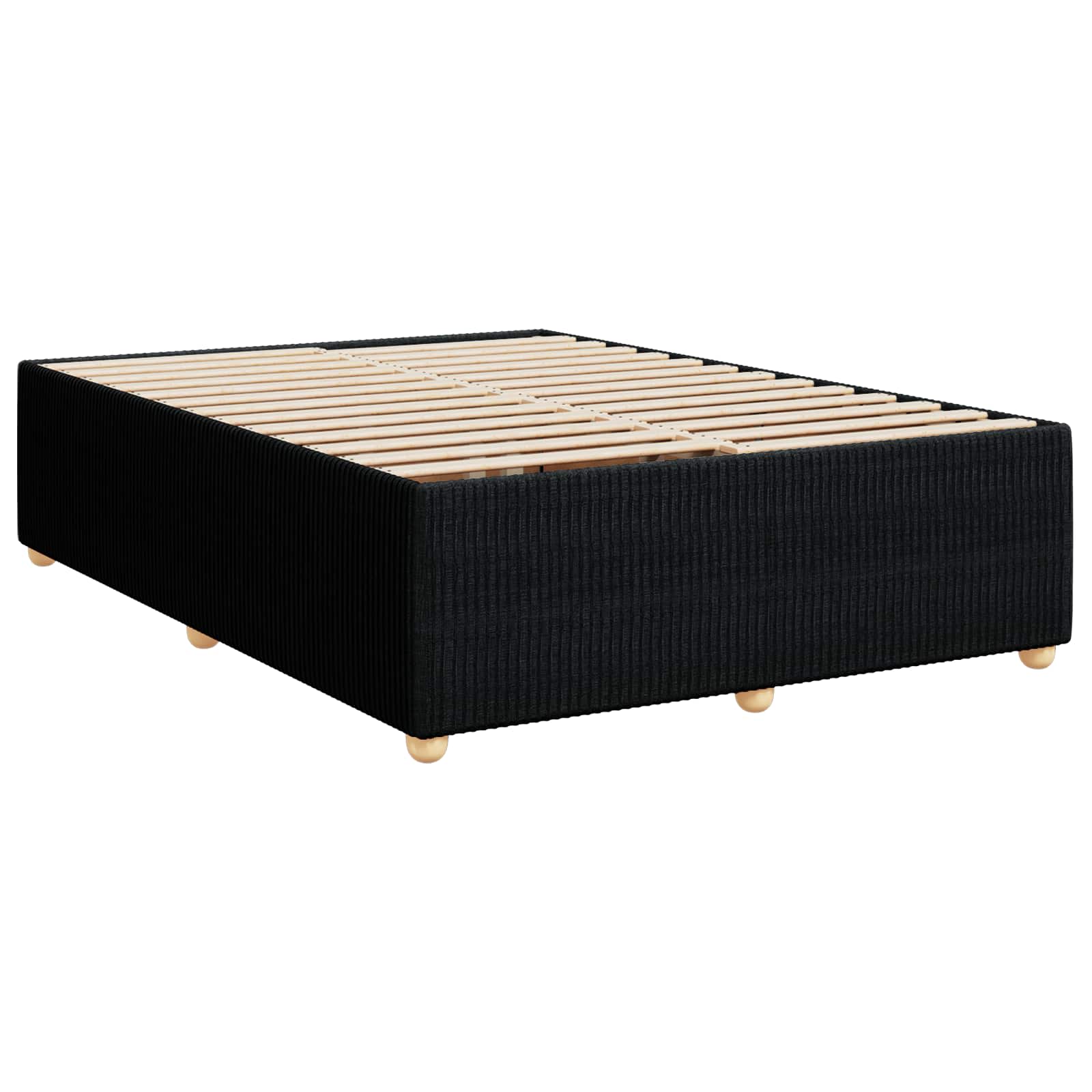 Κρεβάτι box spring με στρώμα Μαύρο 140 x 190 cm Ύφασμα - Pakobazaar