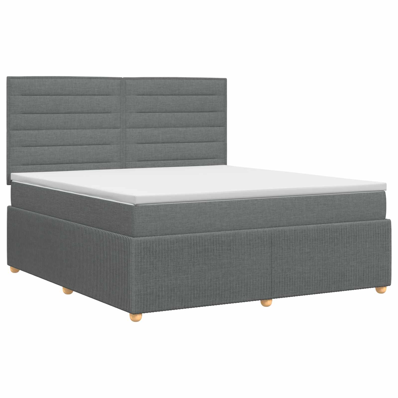 Κρεβάτι box spring με στρώμα Σκούρο Γκρι 140 x 200 cm Ύφασμα