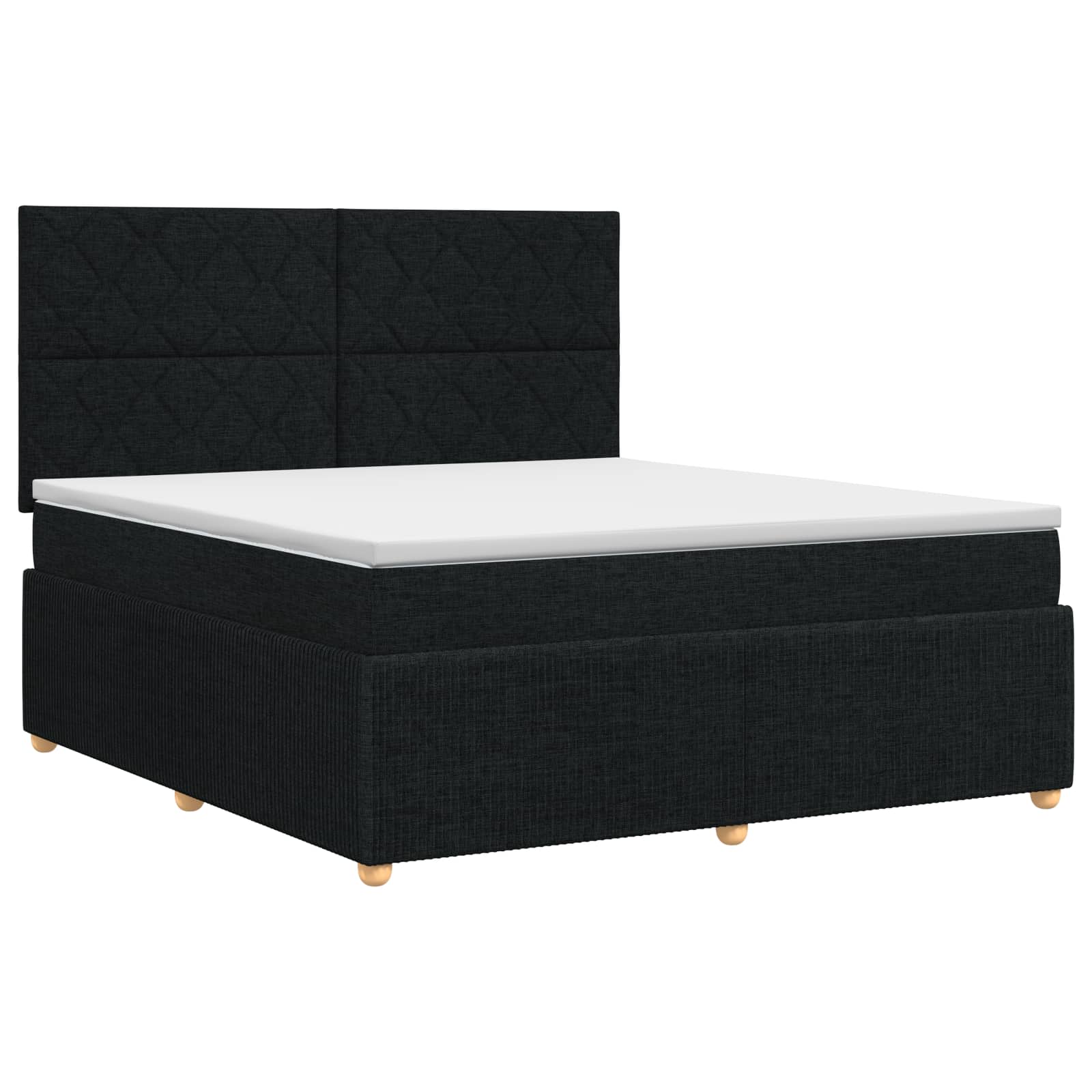 Κρεβάτι box spring με στρώμα Μαύρο 140 x 200 cm Ύφασμα