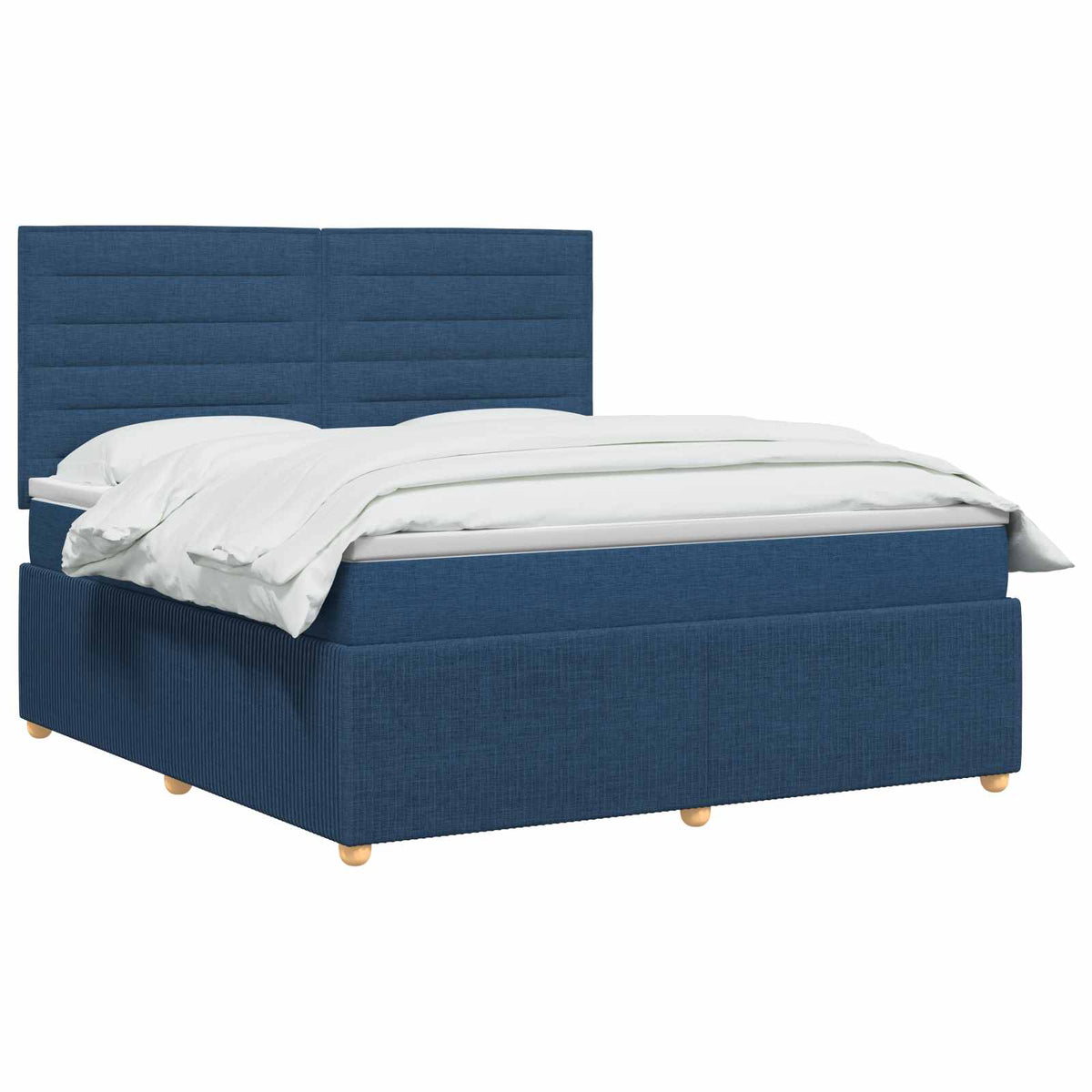 Κρεβάτι box spring με στρώμα Μπλε 160 x 200 cm Ύφασμα