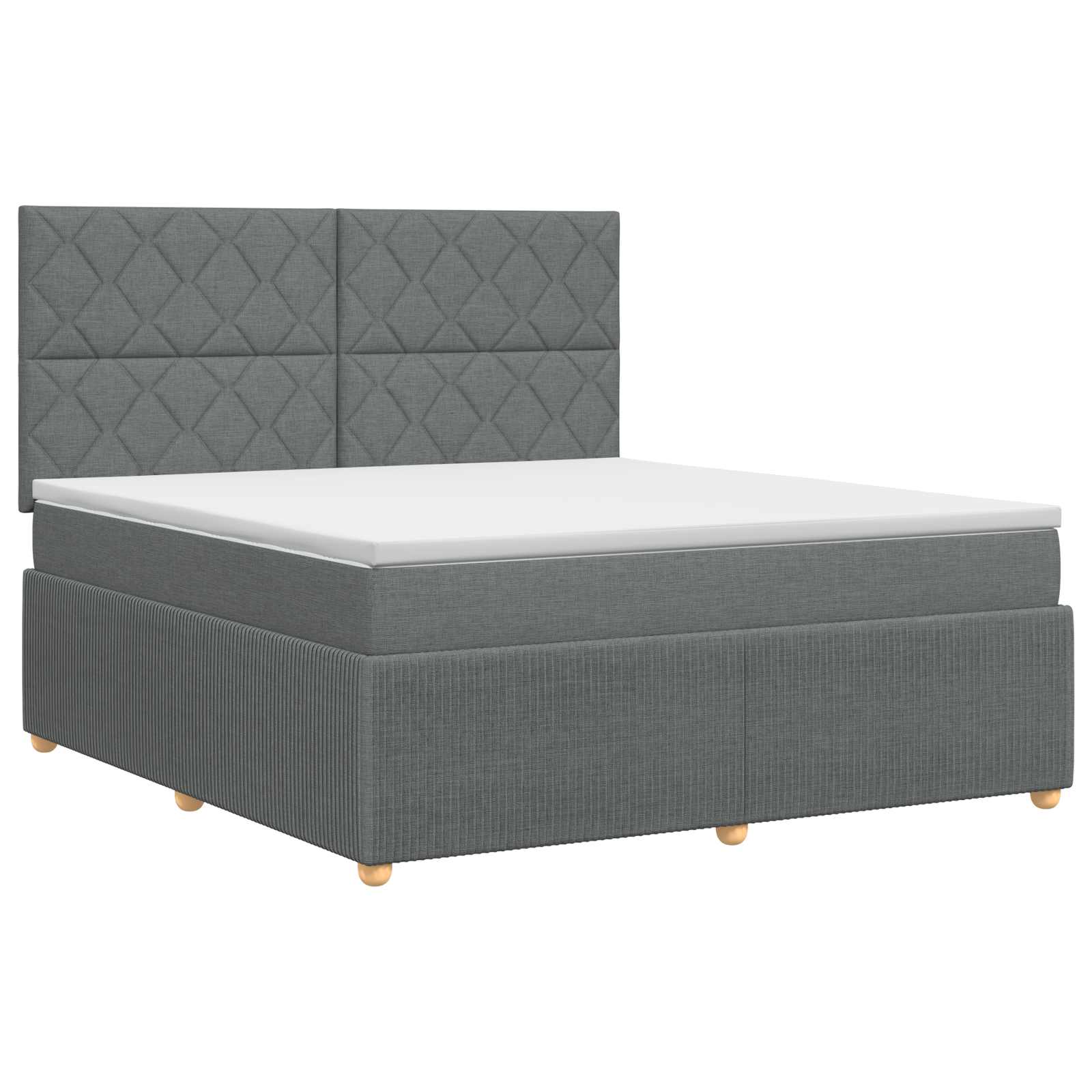 Κρεβάτι box spring με στρώμα Σκούρο Γκρι 160 x 200 cm Ύφασμα - Pakobazaar