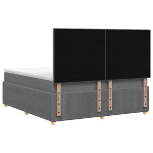 Κρεβάτι box spring με στρώμα Σκούρο Γκρι 160 x 200 cm Ύφασμα - Pakobazaar