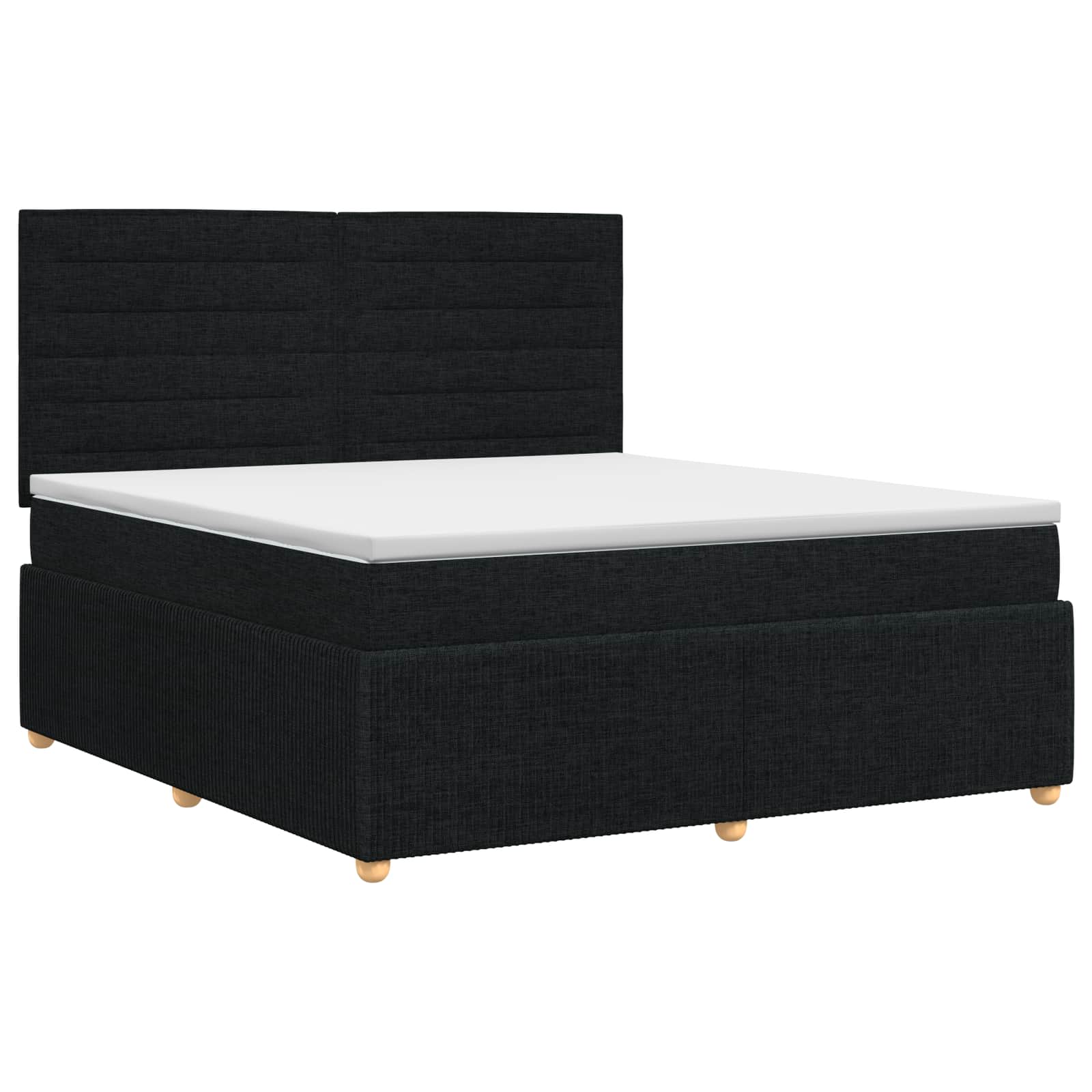Κρεβάτι box spring με στρώμα Μαύρο 180 x 200 cm Ύφασμα