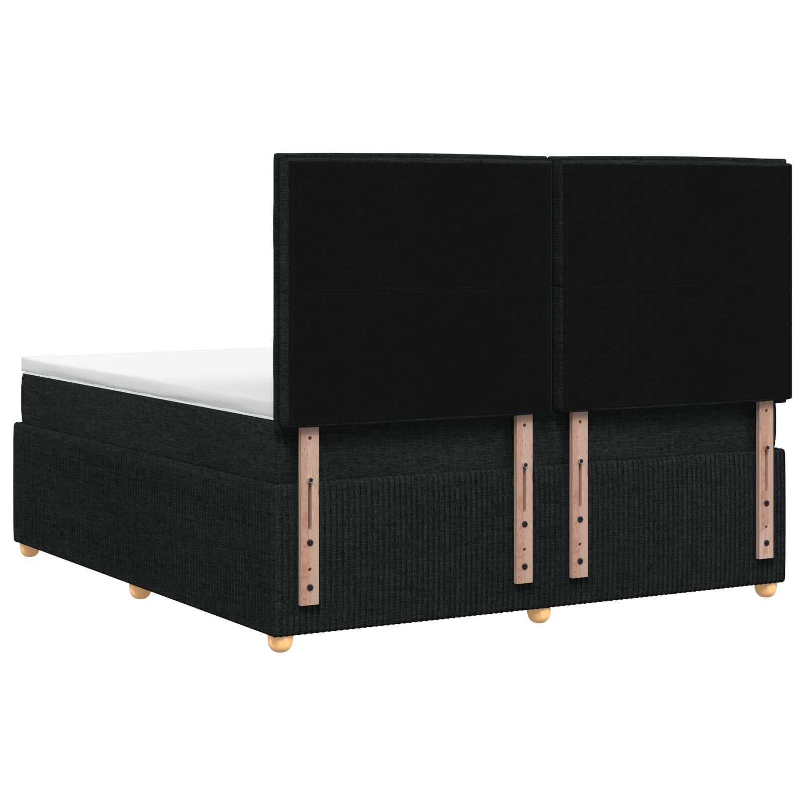 Κρεβάτι box spring με στρώμα Μαύρο 180 x 200 cm Ύφασμα