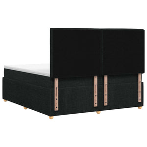 Κρεβάτι box spring με στρώμα Μαύρο 180 x 200 cm Ύφασμα