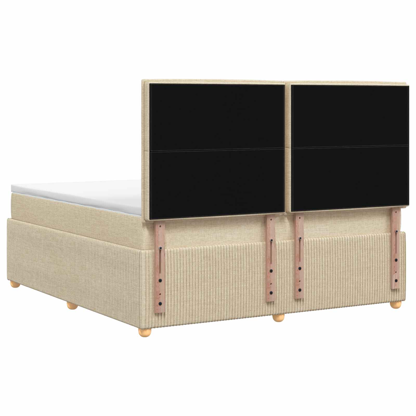 Κρεβάτι box spring με στρώμα Κρεμ 180 x 200 cm Ύφασμα - Pakobazaar