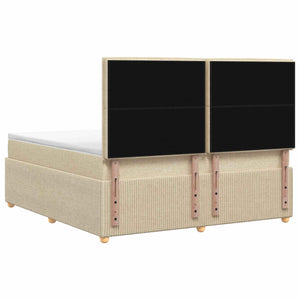 Κρεβάτι box spring με στρώμα Κρεμ 180 x 200 cm Ύφασμα - Pakobazaar