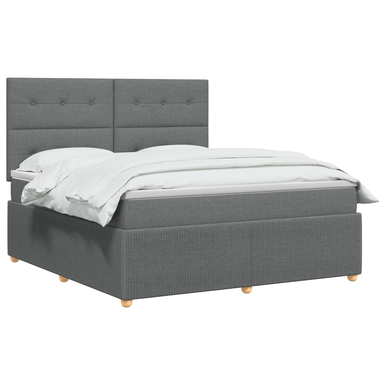 Κρεβάτι box spring με στρώμα Σκούρο Γκρι 180 x 200 cm Ύφασμα - Pakobazaar