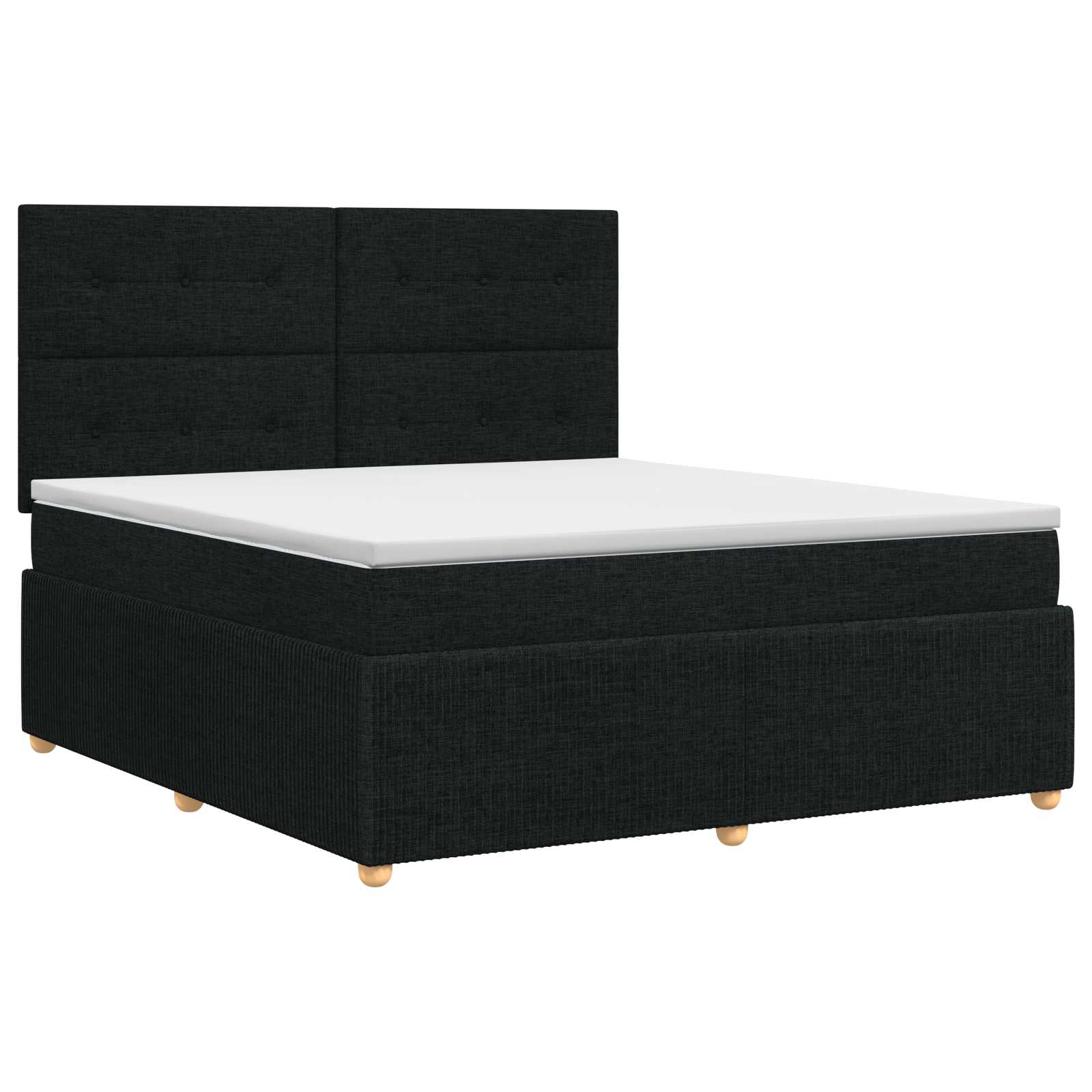 Κρεβάτι box spring με στρώμα Μαύρο 180 x 200 cm Ύφασμα - Pakobazaar