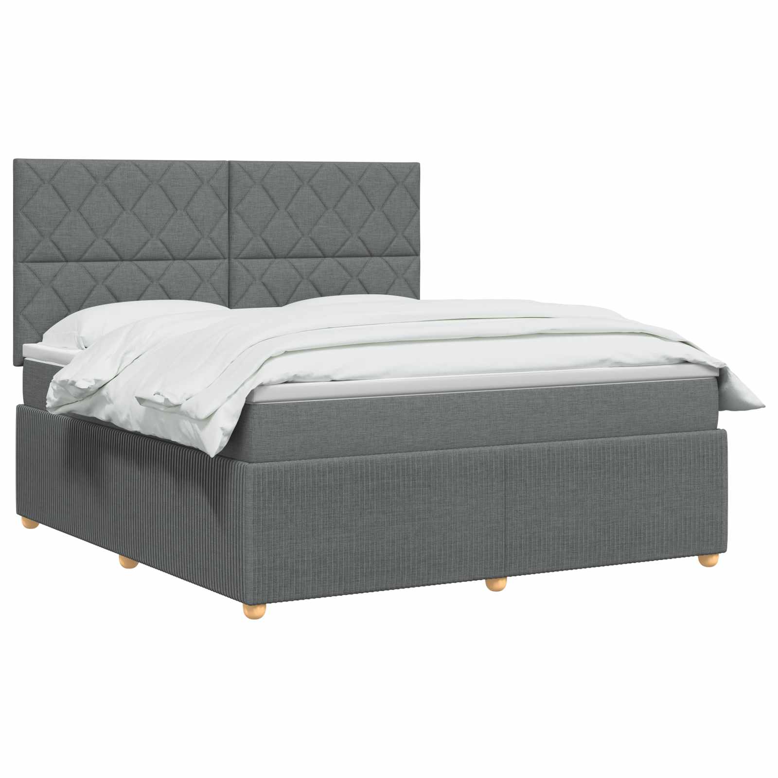Κρεβάτι box spring με στρώμα Σκούρο Γκρι 180 x 200 cm Ύφασμα - Pakobazaar