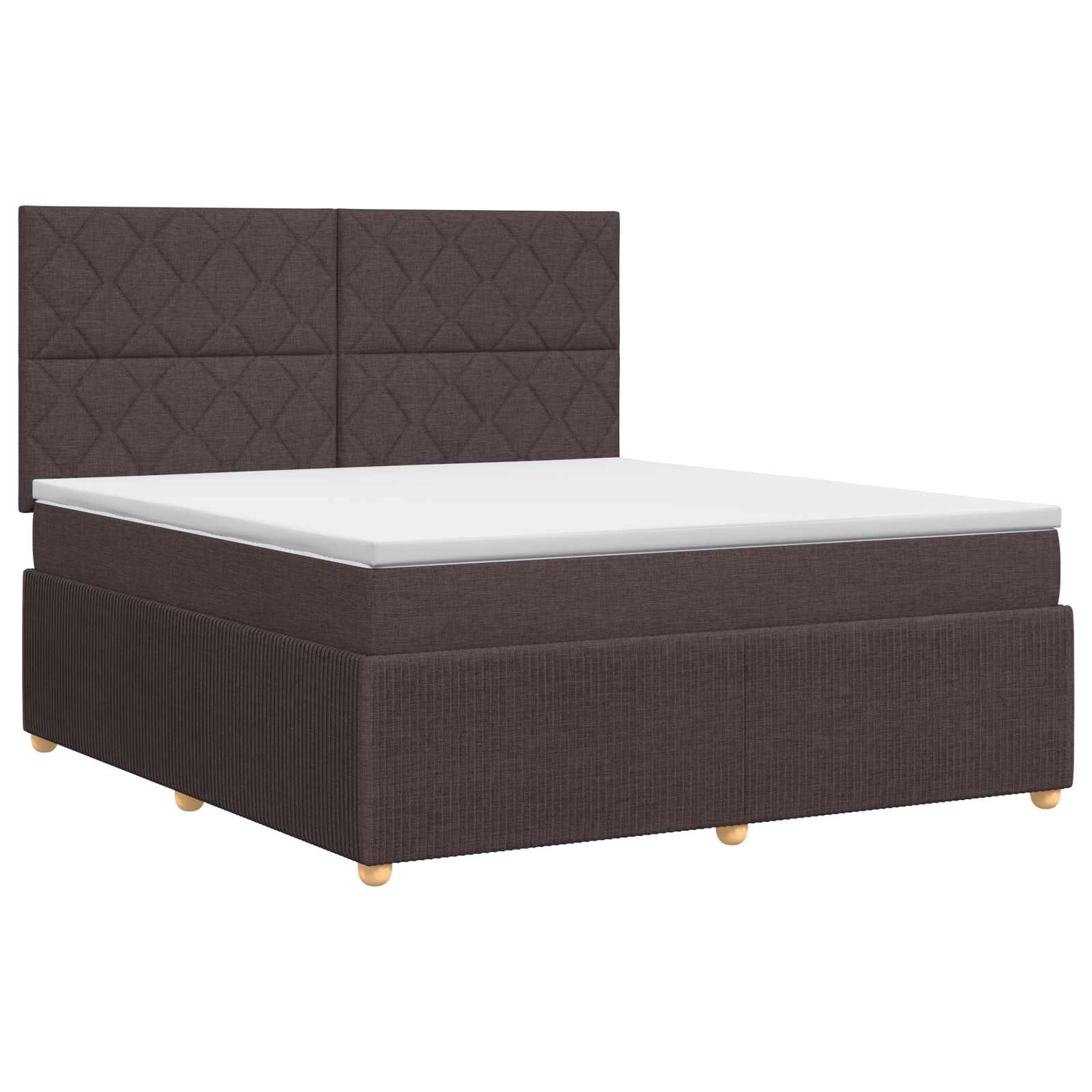 Κρεβάτι box spring με στρώμα Σκούρο Καφέ 180 x 200 cm Ύφασμα - Pakobazaar