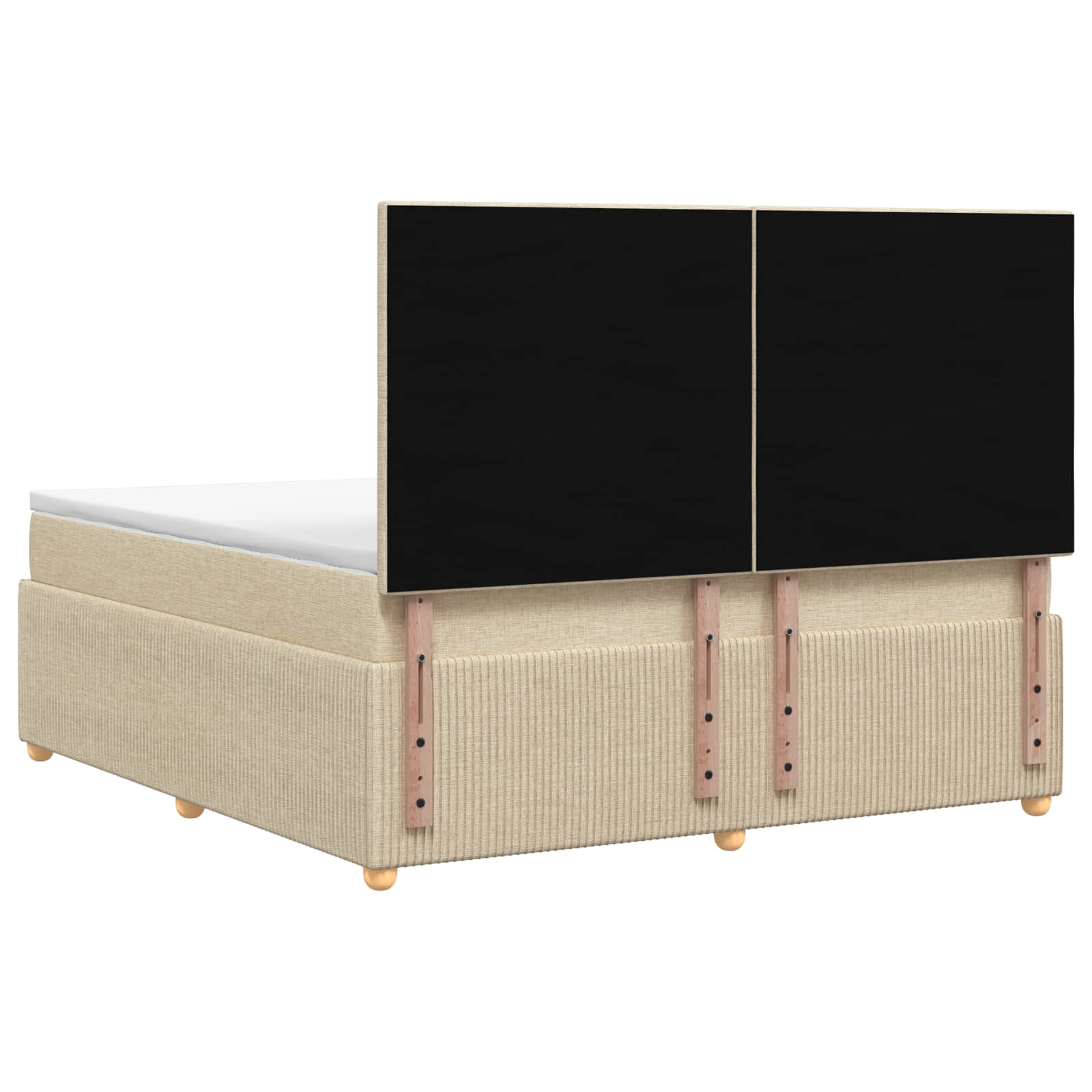Κρεβάτι box spring με στρώμα Κρεμ 180 x 200 cm Ύφασμα - Pakobazaar