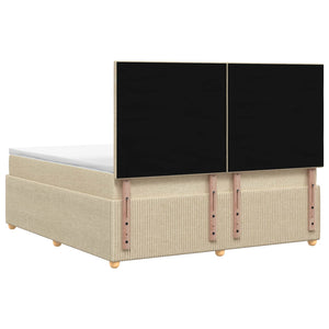 Κρεβάτι box spring με στρώμα Κρεμ 180 x 200 cm Ύφασμα - Pakobazaar