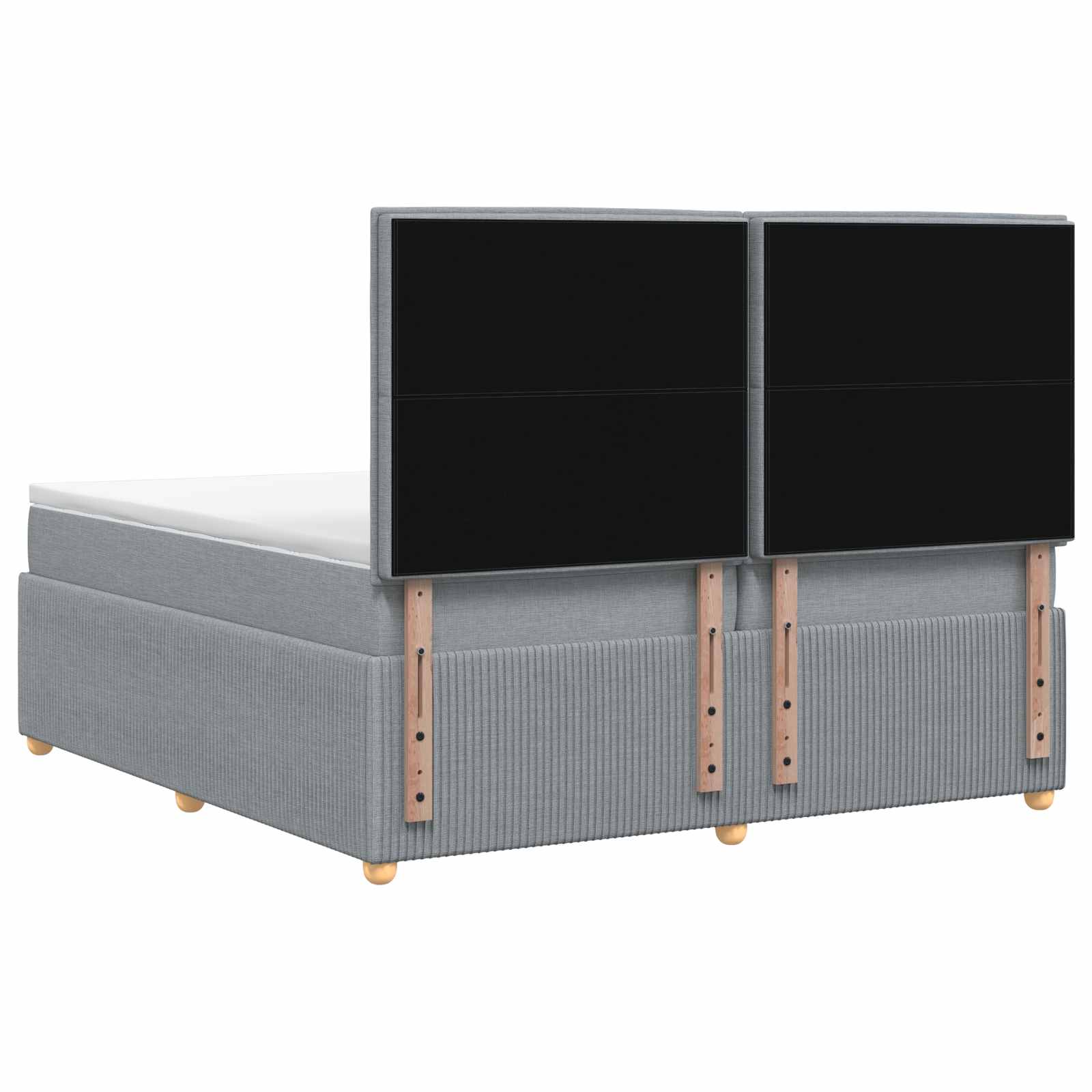 Κρεβάτι box spring με στρώμα Ανοιχτό γκρι 200 x 200 cm Ύφασμα - Pakobazaar