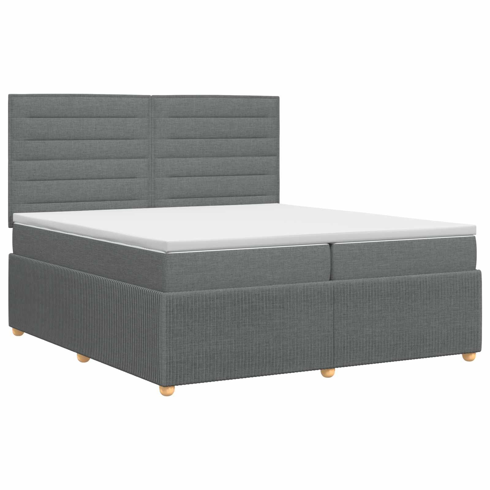 Κρεβάτι box spring με στρώμα Σκούρο Γκρι 200 x 200 cm Ύφασμα - Pakobazaar