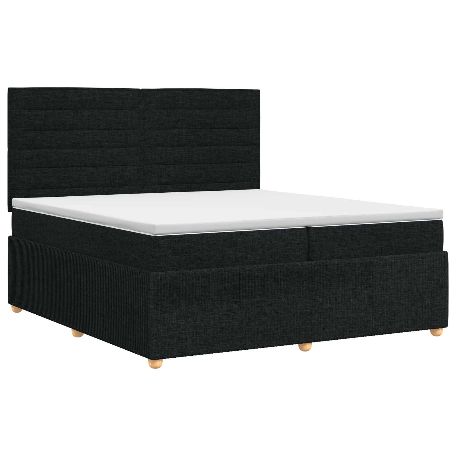 Κρεβάτι box spring με στρώμα Μαύρο 200 x 200 cm Ύφασμα - Pakobazaar
