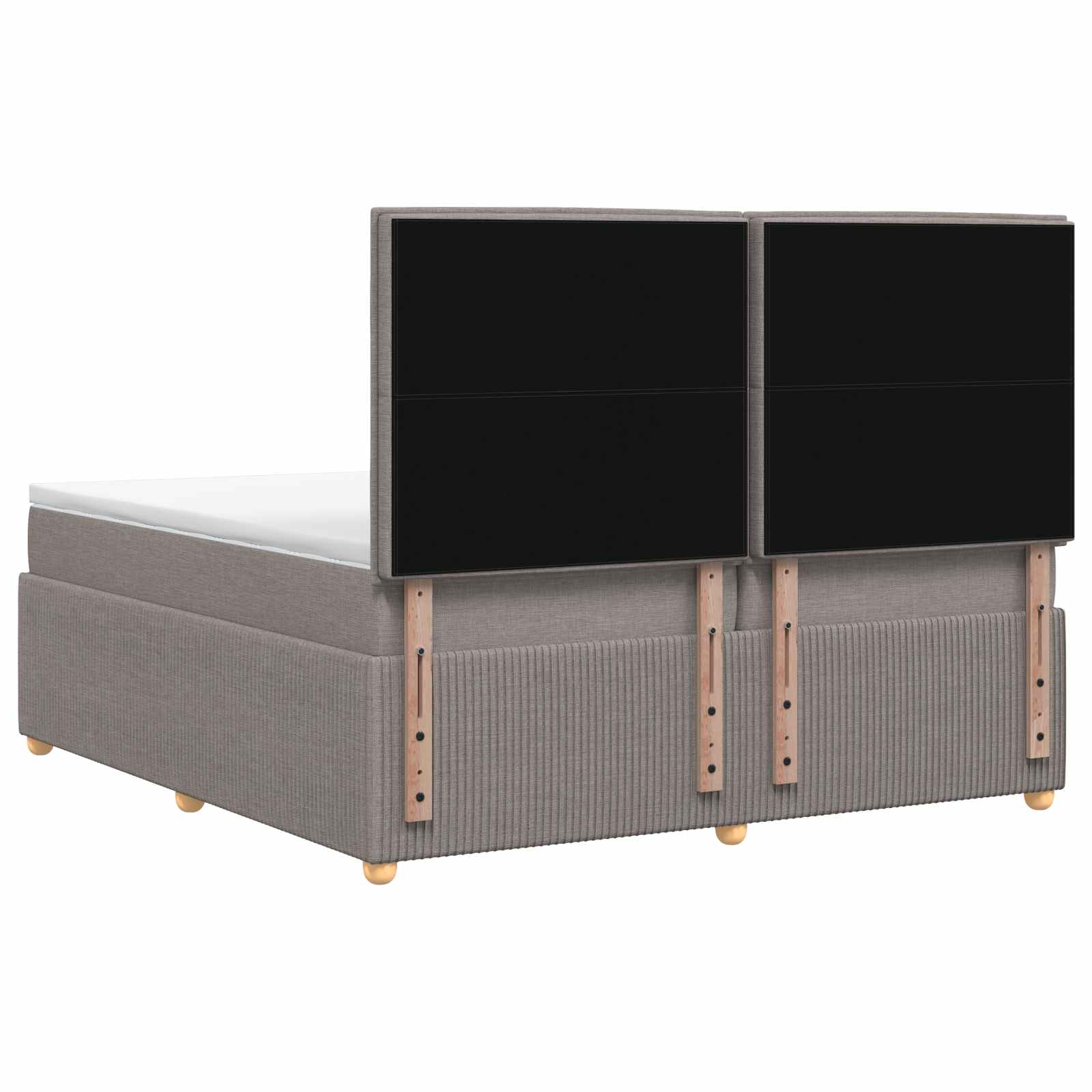 Κρεβάτι box spring με στρώμα Taupe 200 x 200 cm Ύφασμα - Pakobazaar