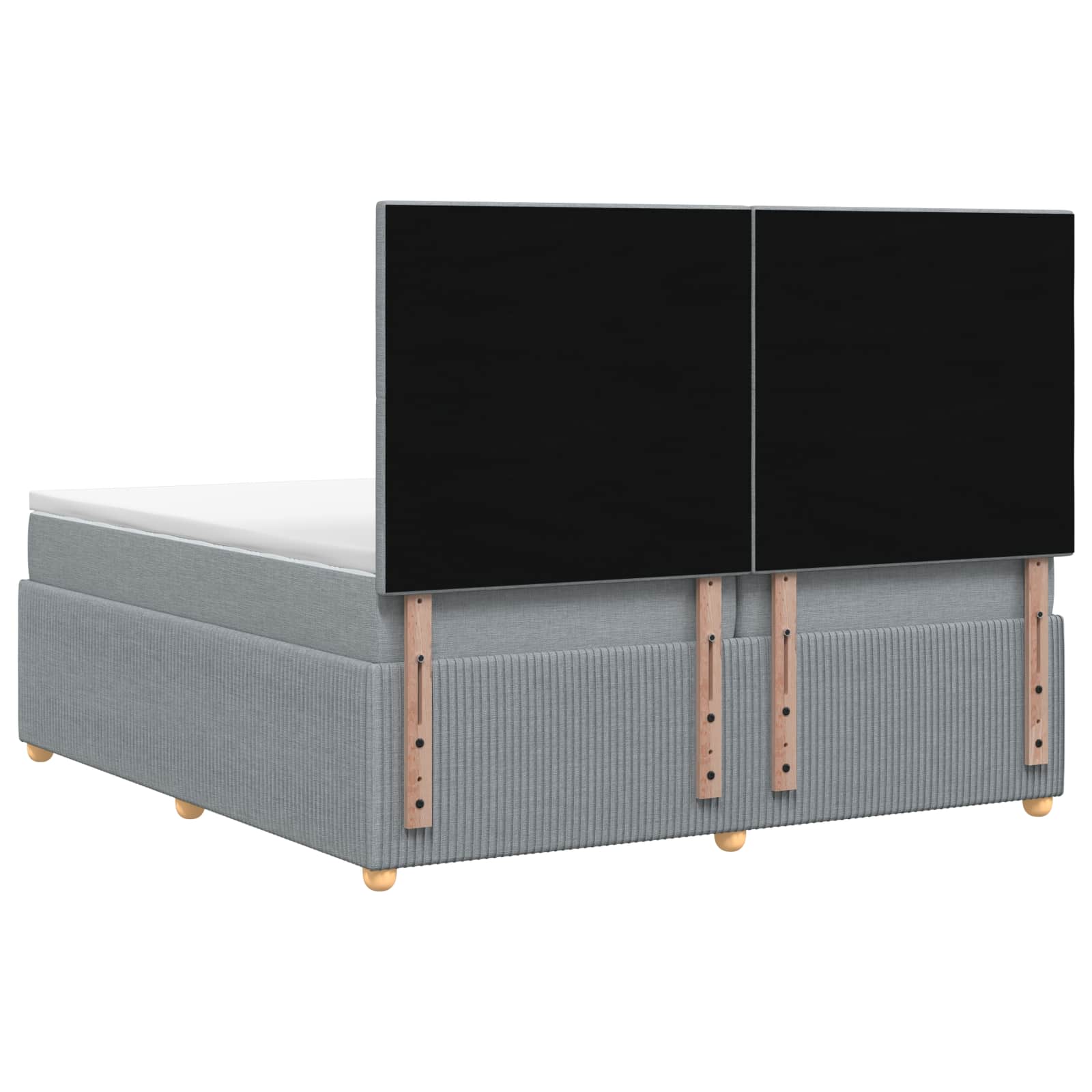 Κρεβάτι box spring με στρώμα Ανοιχτό γκρι 200 x 200 cm Ύφασμα - Pakobazaar
