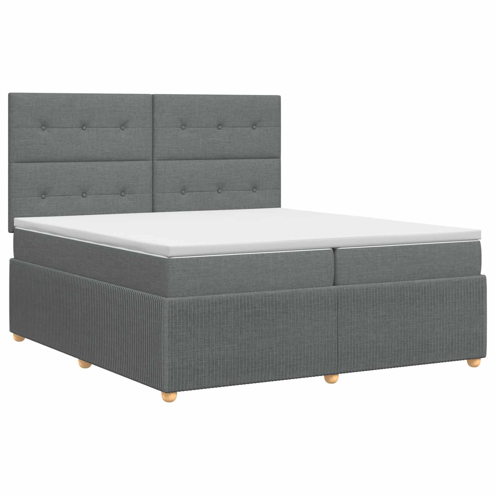 Κρεβάτι box spring με στρώμα Σκούρο Γκρι 200 x 200 cm Ύφασμα - Pakobazaar